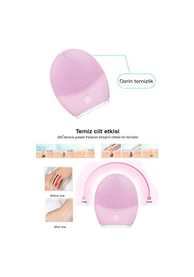 Tr Rimy Yüz Temizleme Cihazı Kir Tutmaz Şarjlı Su Geçirmez - Pembe