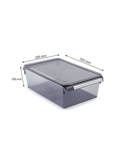 Primanova Kapaklıbanyo Mutfak Düzenleyici Raf Ps 325 205 100 Mm Şeffaf Siyah Şeffaf Siyah