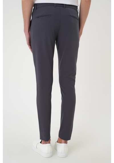 Efor Slim Fit Yan Cepli Düz Esnek Casual Koyu Füme Pantolon P 1144 Füme