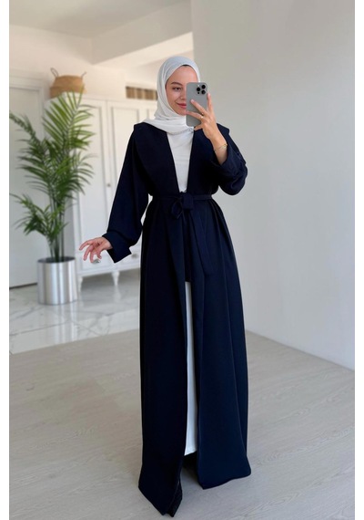 Kahijab Sırt Detay Dökümlü Abaya - Lacivert Lacivert