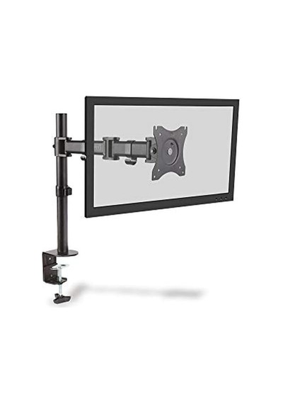Monitör Tutucu - Masa Kelepçesi - 1 Monitör - 27 İnçe Kadar - 1x 8 Kg'a Kadar - Vesa 75x75, 100x100 - Siyah