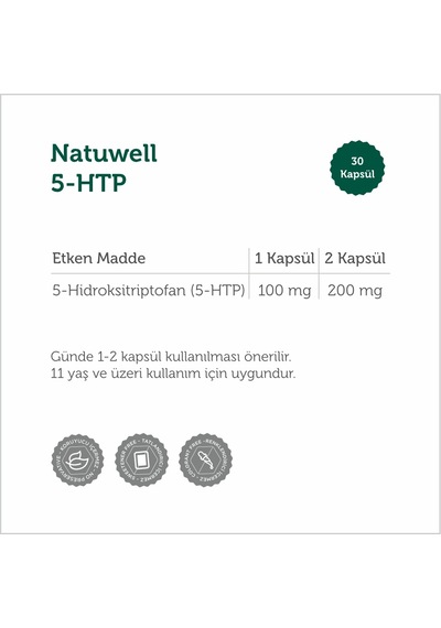 2'li 5-htp 100 Mg Takviye Edici Gıda 30 Kapsül