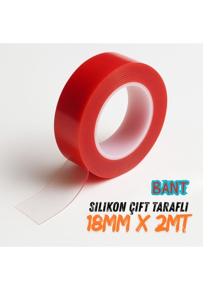 Çift Taraflı Silikon Bant Kırmızı Güçlü Yapışkanlı Su Geçirmez Bant Çerçeve Tablo Bandı 18x2m