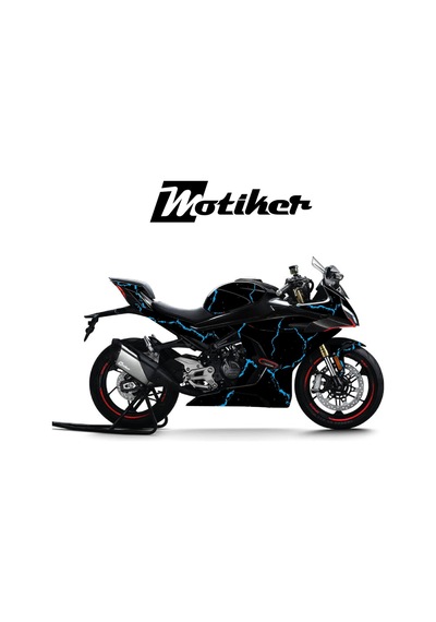 Cfmoto 450sr Kaplama Motosiklet Sticker Etiket Modeli Şimşek Desen Turkuaz