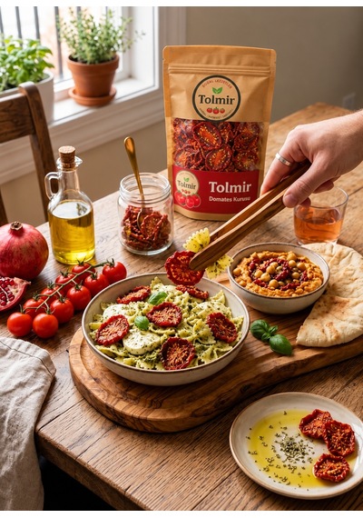 Tolmir Kekikli Domates Kurusu 100 G Kaya Tuzlu & Fırınlanmış, Yıkama Gerektirmez Doğrudan Tüketime Hazır Dilimler