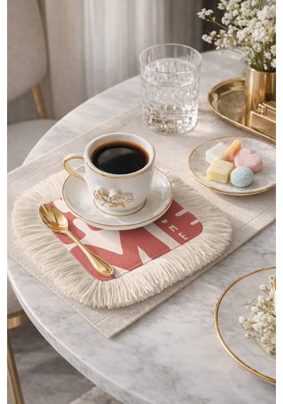 Sweet Home Saçaklı Kahve Yanı Sunum Kokteyl Peçetesi - Şık Bohem Pembe Krem Bardak Altlığı Mendil Açık Göl Toprak Sweet Home Saçaklı Kahve Yanı Sunum Kokteyl Peçetesi - Şık Bohem Pembe Krem Bardak Altlığı Mendil Açık Göl Toprak