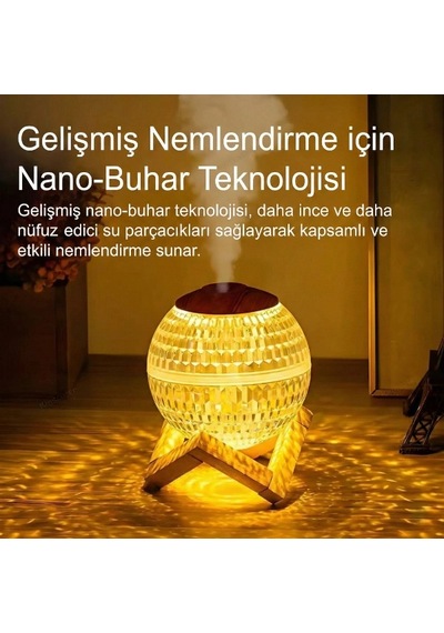 Kristal Top Rgb Hava Nemlendirici Çok Renkli