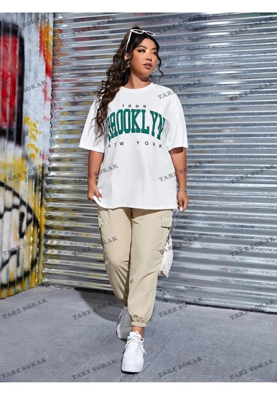 Startmore 1898brooklyn Baskılı Oversize Kalıp Unisex T-shirt Beyaz