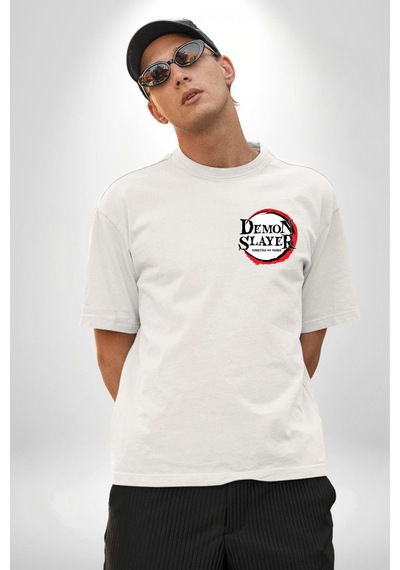 Shinobu Kocho Demon Slayer Beyaz Oversize Unisex Ön Ve Sırt Baskılı Tişört Beyaz