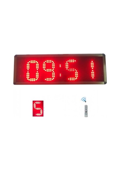 Ledli Dijital Saat Kasa: 16x50 Cm - Kırmızı Çok Renkli
