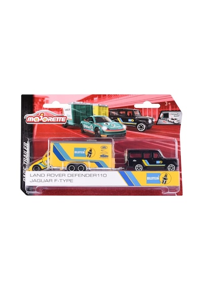 Majorette Race Trailer Land Rover Defender110 + Jaguar F-type