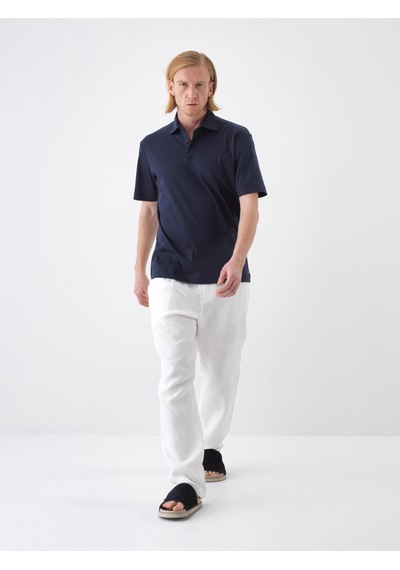 Xint Lacivert Pamuk Dokulu Regular Fit Tişört 502275