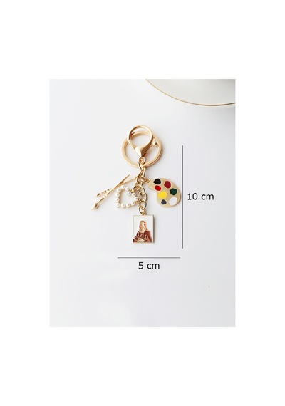 Mona Lisa Metal Charm Anahtarlık Çok Renkli Çok Renkli