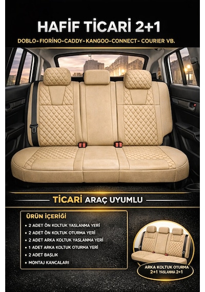 Honda City 2006-2008 2+1 Arka Sırt Oturak Uyumlu Monaco Serisi Be