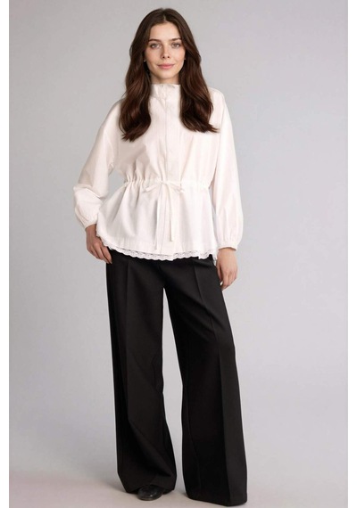 Defacto Regular Fıt Poplin Uzun Kollu Tunik H2401ax26smwt34 Beyaz-wt34