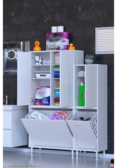 Demir 125 Cm Banyo Dolabı 3 Kapak 3 Sepetli Oyuncak Dolabı Mutfak Dolabı Beyaz 80+45 X160x32,5 Cm Demir 125 Cm Banyo Dolabı 3 Kapak 3 Sepetli Oyuncak Dolabı Mutfak Dolabı Beyaz 80+45 X160x32,5 Cm