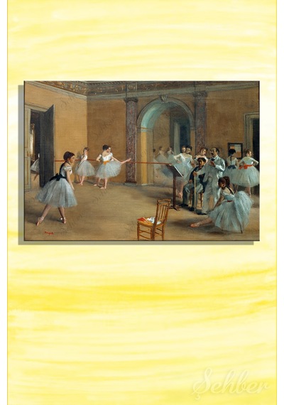 Edgar Degas'ın "peletier Caddesi'ndeki Operanın Dans Foyeri" Adlı Eseri Yatay Kanvas Tablo 4330 Çok Renkli
