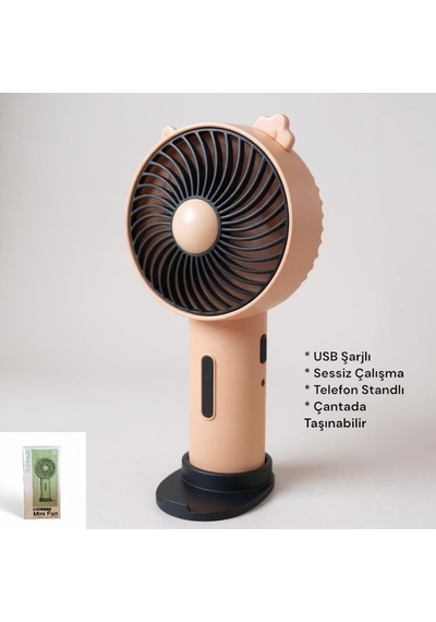 Summer Usb Şarjlı El Fanı I Taşınabilir Mini Fan I Yaz Serinleticisi I Vantilatör I Telefon Stantlı