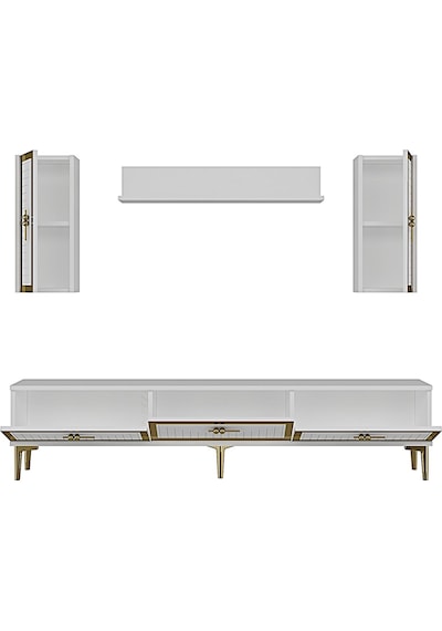 Tvr1801b - Tuna Tv Ünitesi Beyaz Gold 180cm Beyaz