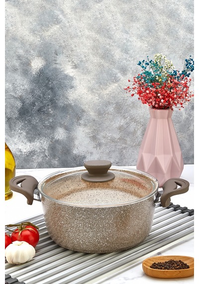 Polochef Panamera Granit Tencere 24 Cm Kahverengi Kahverengi
