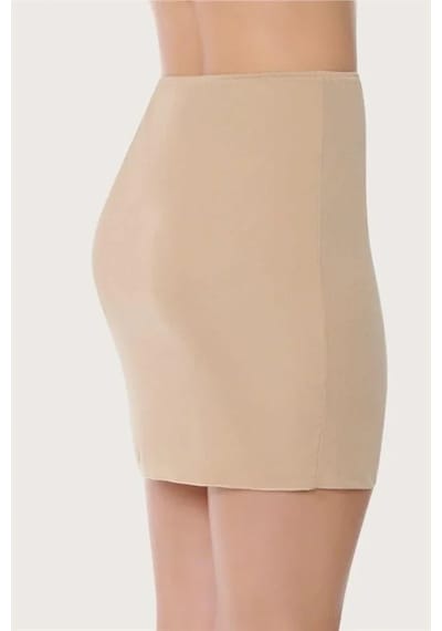 Angbutik Mikro Kumaş Mini Jüpon Kısa Boy Ten