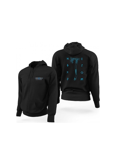 God Of War Ragnarok Kratos Baltası Siyah Fermuarlı Limited Edition Kapşonlu Siyah