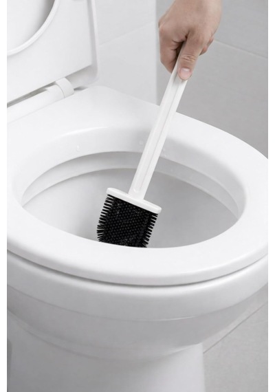 Sas Haus Silikon Tuvalet Fırçası Pratik Silikon Wc Klozet Fırçası Kare Beyaz S-220 Diğer