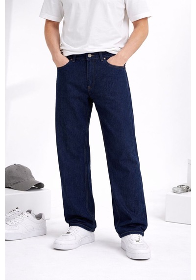 Erkek Lacivert Bol Kalıp Baggy Pantolon Lacivert