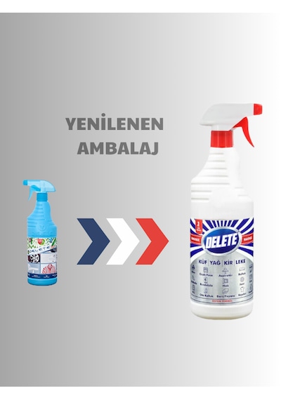 Delete Çok Amaçlı Yağ Kir Leke Çözücü Genel Temizleyici 3 x 1L