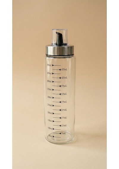 Leelahome Metal Kapaklı Ölçülü Yağdanlık 550 Ml Şeffaf