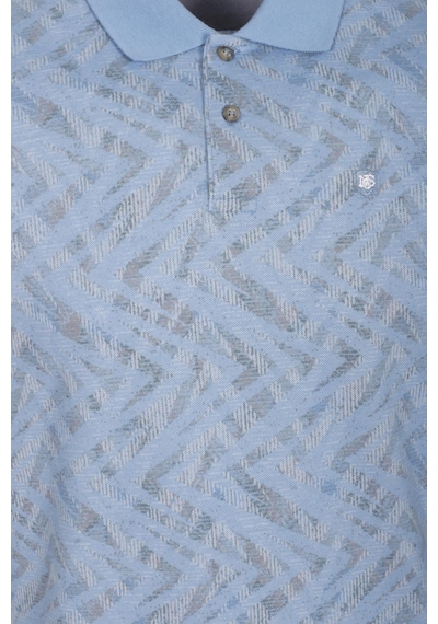 Erkek Polo Yaka Tişört Mavi Slim Fit Ribanalı Kol Pamuklu Baskılı T-shirt Ncs Jeans 1254-mavi Mavi