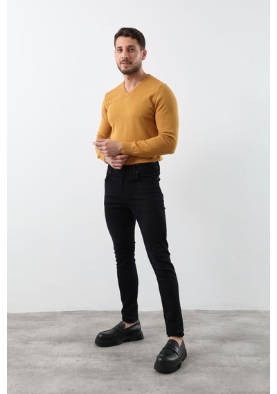 Erkek Koyu Lacivert Straight Fit Jean Pantolon 001