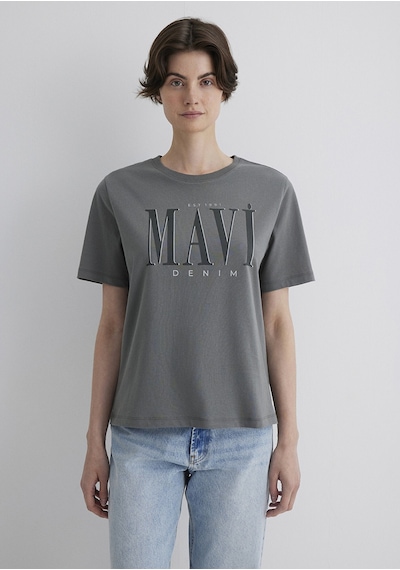 Mavi - Mavi Logo Baskılı Gri Tişört 1611990-70122 Gri