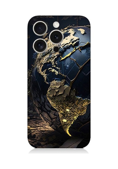 Apple Uyumlu iPhone 15 Pro Max Dünya Haritası Desenli Silikon Kılıf Silikon