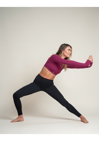 Noon Fit Sculpt Kadın Uzun Kollu Crop Active Top Yoga & Pilates Pembe