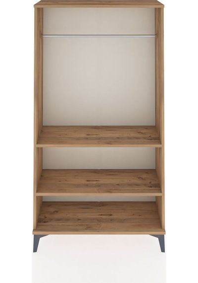 Arges Dolap 2 Raflı Kapaklı Tek Askılı 88x30x163 Çam-çam Çam
