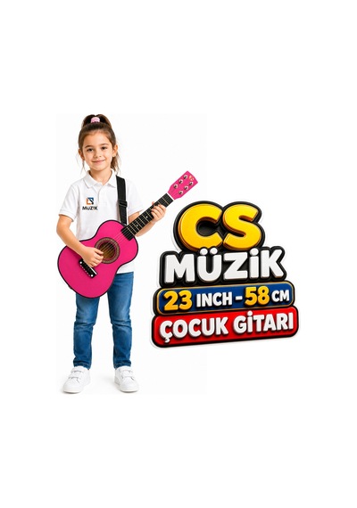 Fourtune Loki T-80PK 6 Telli Pembe Çocuk Gitarı Gerçek Ağaç
