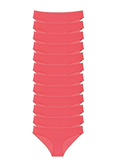 12 Adet Süper Eko Set Likralı Kadın Slip Külot Fuşya