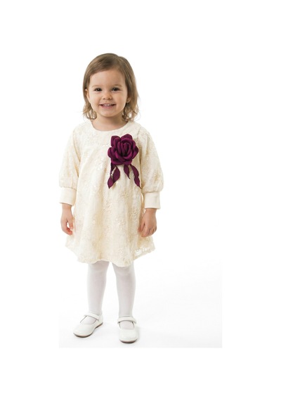 Xo Kids Kız Çocuk Elbise 9-24 Ay 513 Ekru