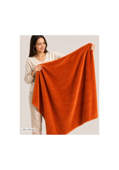 Turuncu Peluş Kumaş 100 X 150 Cm Yumuşak Dokulu Kalın Tüylü Polar Kumaş Turuncu Turuncu