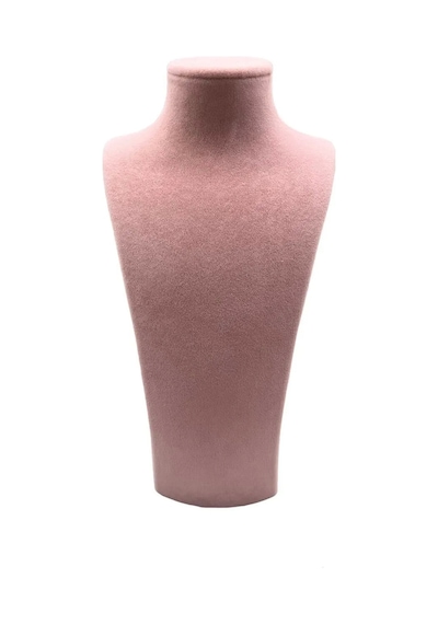 Süet Kumaş Pembe Renk 25/12 Cm Kolye Gerdanlık Zincir Takı Sergileme Mankeni Çok Renkli