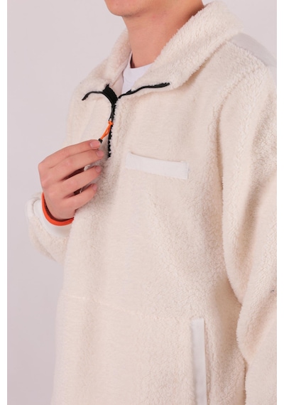 Five Pocket Ff23b6051 Erkek Peluş Mont Ekru