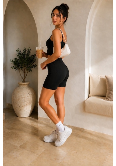 Unika Boutique Kadın Şortlu Kaşkorse Takım SIYAH