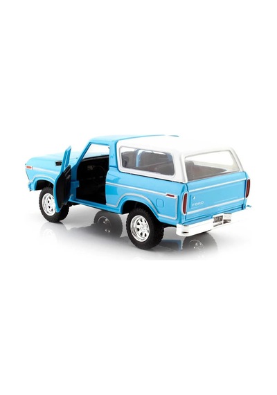 1978 Ford Bronco Hard Top 1:24 Ölçek Die-cast Metal Model Araba - Mavi/beyaz - Motor Max Çok Renkli