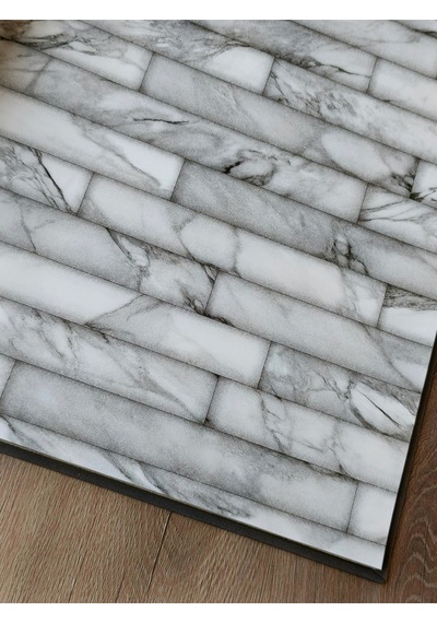 3 Boyutlu Mermer Görünümlü Taş Desenli Silinebilir Duvar Kağıdı 5 M² Diğer