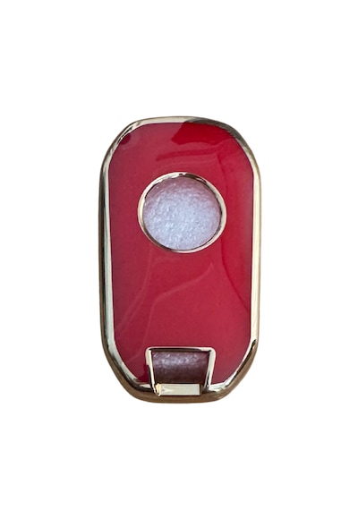 Autohan Keys Peugeot İçin Anahtar Kılıfı, 3 Düğmeli, 301 307 308 208 508 2008 3008 Partner Van Uyumlu, Kırmızı-altın Renk, Premium Sustaıı Tasarım