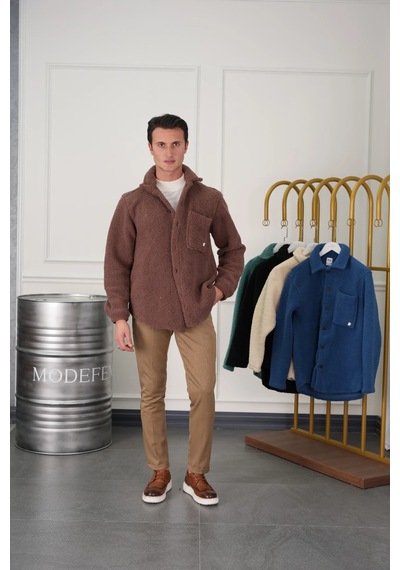 Modefendi Oversize Peluş Mont Kahverengi