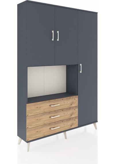 Arges Dolap 7 Raflı 3 Çekmeceli 3 Kapaklı 132x30x195 Antrasit-antrasit/çam Antrasıt/atlas Çam Arges Dolap 7 Raflı 3 Çekmeceli 3 Kapaklı 132x30x195 Antrasit-antrasit/çam Antrasıt/atlas Çam