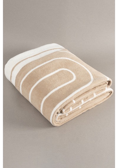 Twin Battaniye Soft Pamuklu Çift Kişilik Battaniye Kahve Krem 200 X 220 5028a Kahve Krem