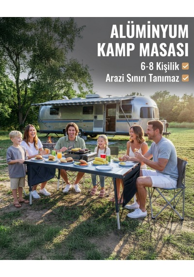 Kingcamp Granıte C14070 140x70 Cm Geniş Katlanır Lux Kamp Masası Gri